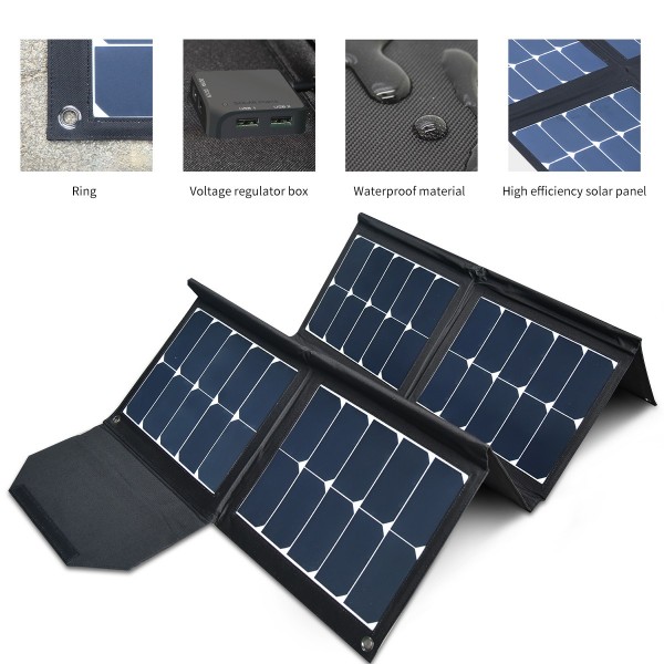 Solarmodule Tasche 100Wp - 12V kristalline flexible Outdoor Solarpanel bag